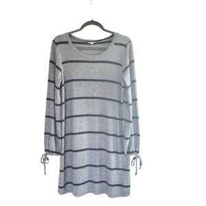 Charming Charlie Womens Dress Grey S Striped Sweater Dress
